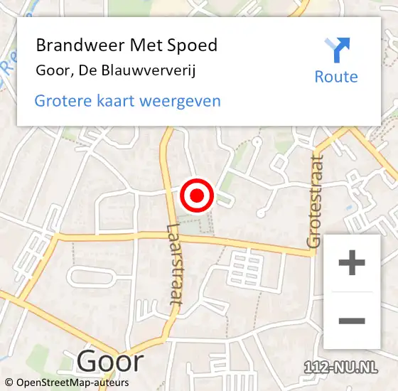 Locatie op kaart van de 112 melding: Brandweer Met Spoed Naar Goor, De Blauwververij op 31 december 2016 20:47