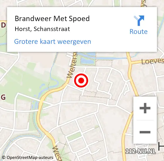 Locatie op kaart van de 112 melding: Brandweer Met Spoed Naar Horst, Schansstraat op 31 december 2016 20:56