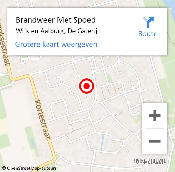 Locatie op kaart van de 112 melding: Brandweer Met Spoed Naar Wijk en Aalburg, De Galerij op 31 december 2016 21:10