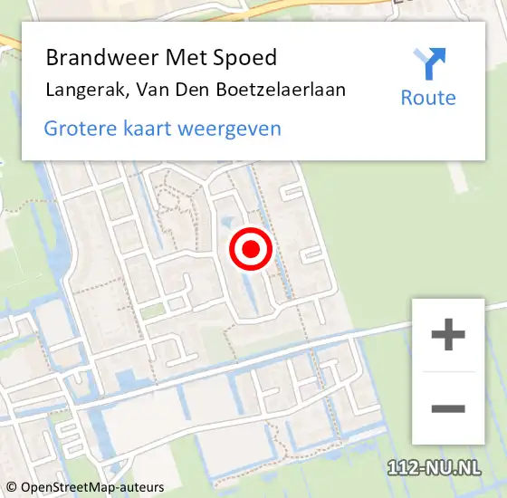 Locatie op kaart van de 112 melding: Brandweer Met Spoed Naar Langerak, Van Den Boetzelaerlaan op 31 december 2016 21:14