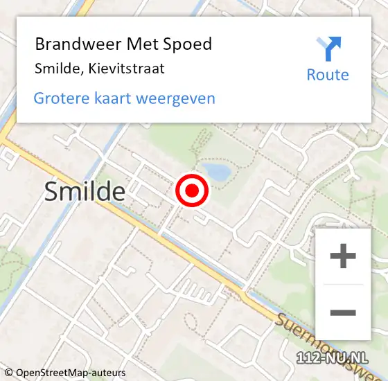 Locatie op kaart van de 112 melding: Brandweer Met Spoed Naar Smilde, Kievitstraat op 31 december 2016 21:15