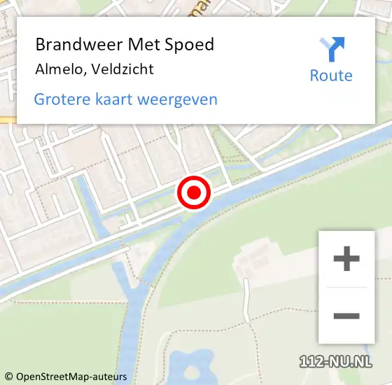 Locatie op kaart van de 112 melding: Brandweer Met Spoed Naar Almelo, Veldzicht op 31 december 2016 21:17