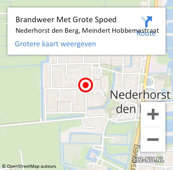 Locatie op kaart van de 112 melding: Brandweer Met Grote Spoed Naar Nederhorst den Berg, Meindert Hobbemastraat op 31 december 2016 21:23