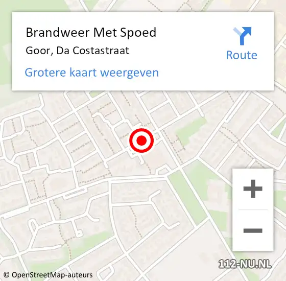 Locatie op kaart van de 112 melding: Brandweer Met Spoed Naar Goor, Da Costastraat op 31 december 2016 21:42