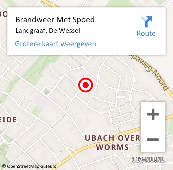 Locatie op kaart van de 112 melding: Brandweer Met Spoed Naar Landgraaf, De Wessel op 31 december 2016 21:44