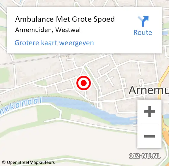 Locatie op kaart van de 112 melding: Ambulance Met Grote Spoed Naar Arnemuiden, Westwal op 31 december 2016 21:47