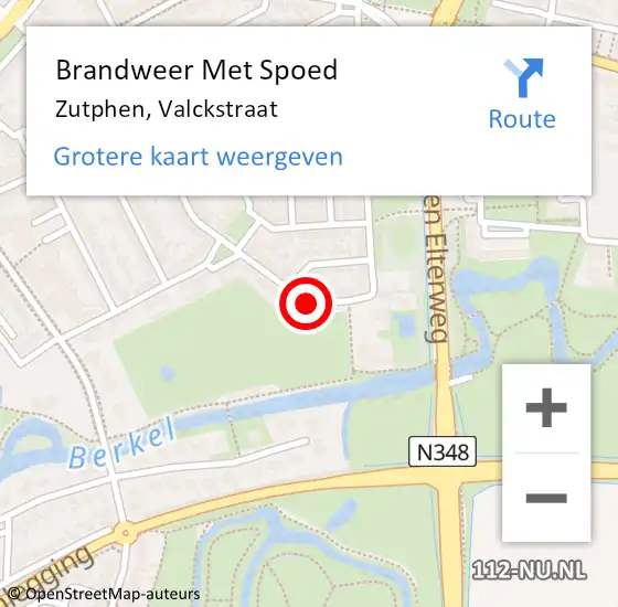 Locatie op kaart van de 112 melding: Brandweer Met Spoed Naar Zutphen, Valckstraat op 31 december 2016 21:59