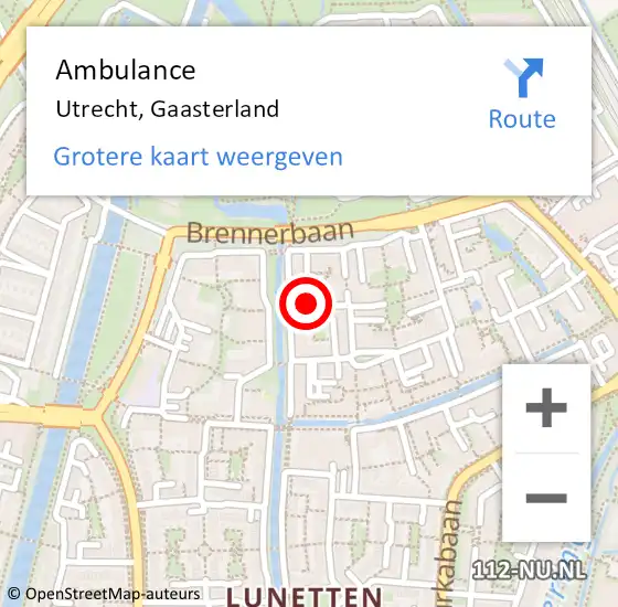 Locatie op kaart van de 112 melding: Ambulance Utrecht, Gaasterland op 31 december 2016 22:00