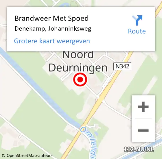 Locatie op kaart van de 112 melding: Brandweer Met Spoed Naar Denekamp, Johanninksweg op 31 december 2016 22:18