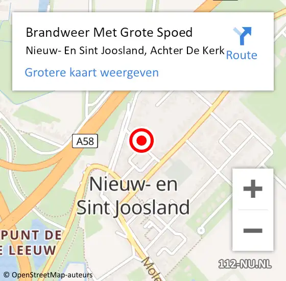 Locatie op kaart van de 112 melding: Brandweer Met Grote Spoed Naar Nieuw- En Sint Joosland, Achter De Kerk op 31 december 2016 22:21