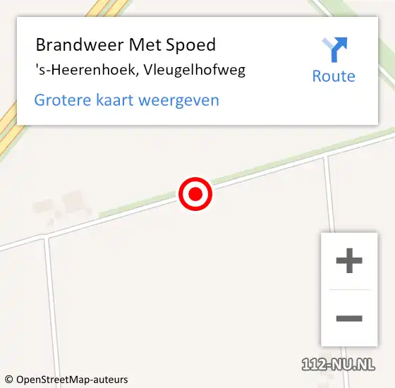 Locatie op kaart van de 112 melding: Brandweer Met Spoed Naar 's-Heerenhoek, Vleugelhofweg op 31 december 2016 22:31