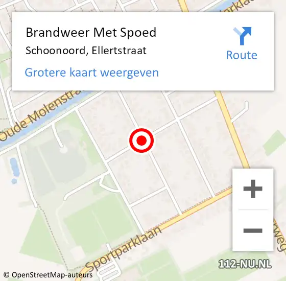 Locatie op kaart van de 112 melding: Brandweer Met Spoed Naar Schoonoord, Ellertstraat op 31 december 2016 22:39