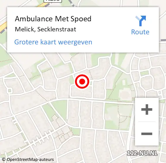 Locatie op kaart van de 112 melding: Ambulance Met Spoed Naar Melick, Secklenstraat op 31 december 2016 22:41