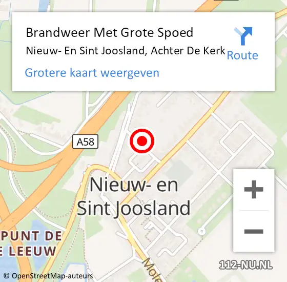 Locatie op kaart van de 112 melding: Brandweer Met Grote Spoed Naar Nieuw- En Sint Joosland, Achter De Kerk op 31 december 2016 22:42