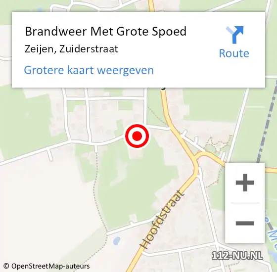 Locatie op kaart van de 112 melding: Brandweer Met Grote Spoed Naar Zeijen, Zuiderstraat op 31 december 2016 23:04