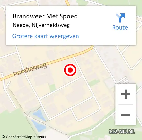 Locatie op kaart van de 112 melding: Brandweer Met Spoed Naar Neede, Nijverheidsweg op 6 januari 2014 13:24