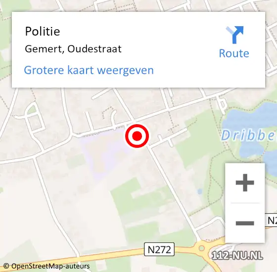 Locatie op kaart van de 112 melding: Politie Gemert, Oudestraat op 31 december 2016 23:22