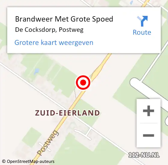 Locatie op kaart van de 112 melding: Brandweer Met Grote Spoed Naar De Cocksdorp, Postweg op 31 december 2016 23:26