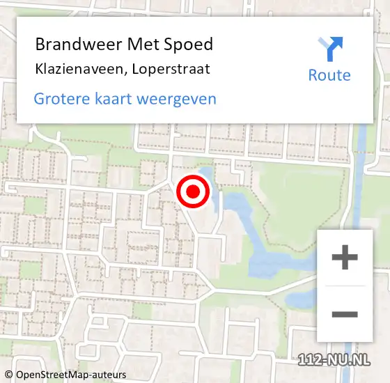 Locatie op kaart van de 112 melding: Brandweer Met Spoed Naar Klazienaveen, Loperstraat op 31 december 2016 23:30