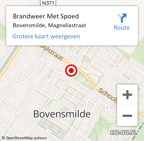 Locatie op kaart van de 112 melding: Brandweer Met Spoed Naar Bovensmilde, Magnoliastraat op 31 december 2016 23:33