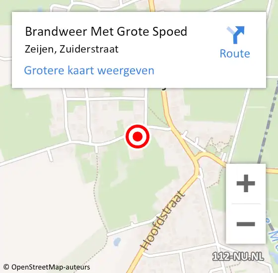 Locatie op kaart van de 112 melding: Brandweer Met Grote Spoed Naar Zeijen, Zuiderstraat op 31 december 2016 23:33
