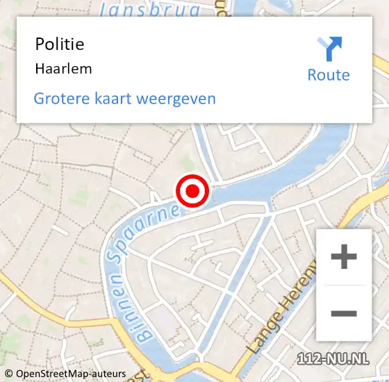 Locatie op kaart van de 112 melding: Politie Haarlem op 1 januari 2017 00:05