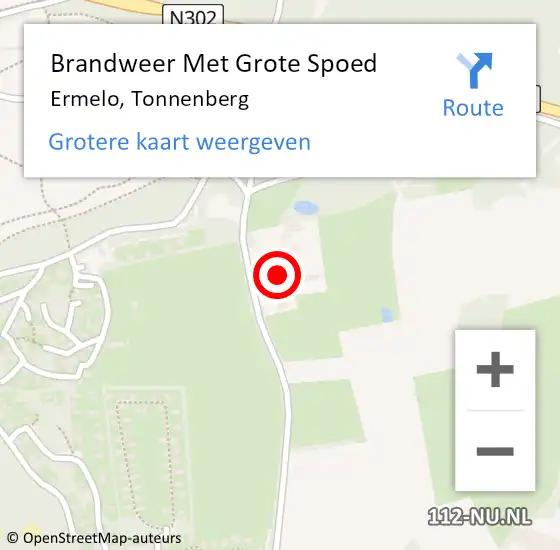 Locatie op kaart van de 112 melding: Brandweer Met Grote Spoed Naar Ermelo, Tonnenberg op 1 januari 2017 00:07