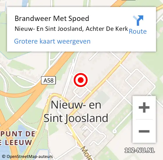 Locatie op kaart van de 112 melding: Brandweer Met Spoed Naar Nieuw- En Sint Joosland, Achter De Kerk op 1 januari 2017 00:16