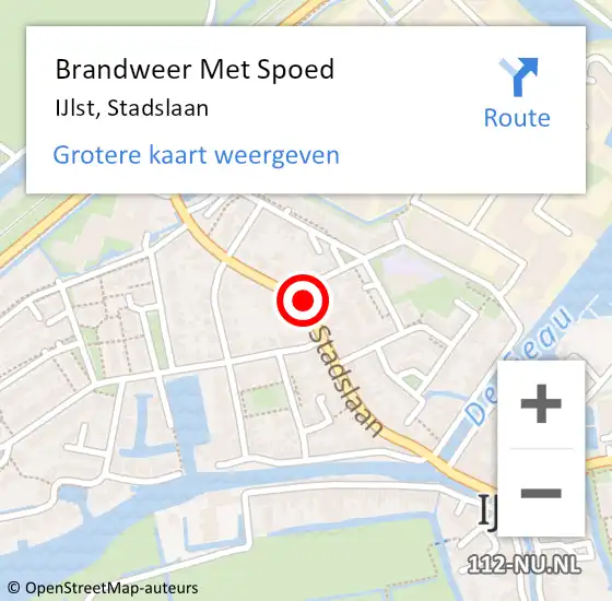 Locatie op kaart van de 112 melding: Brandweer Met Spoed Naar IJlst, Stadslaan op 1 januari 2017 00:41