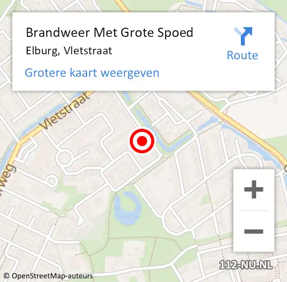 Locatie op kaart van de 112 melding: Brandweer Met Grote Spoed Naar Elburg, Vletstraat op 1 januari 2017 00:53