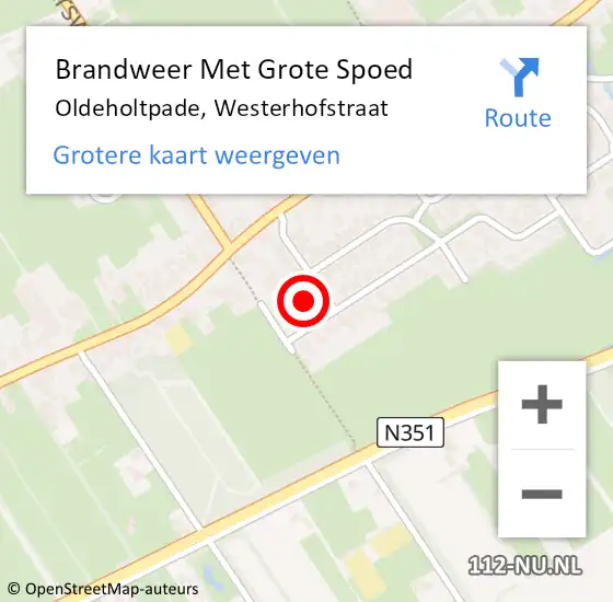 Locatie op kaart van de 112 melding: Brandweer Met Grote Spoed Naar Oldeholtpade, Westerhofstraat op 1 januari 2017 01:02