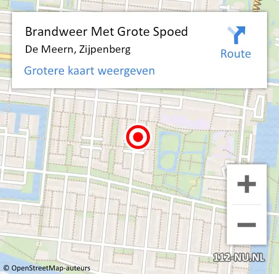 Locatie op kaart van de 112 melding: Brandweer Met Grote Spoed Naar De Meern, Zijpenberg op 1 januari 2017 01:28