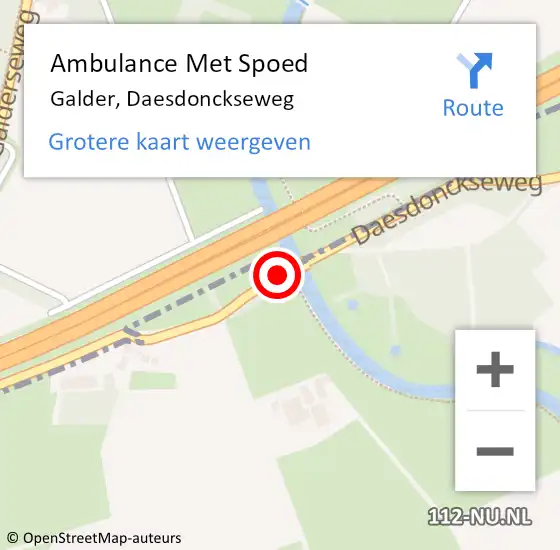 Locatie op kaart van de 112 melding: Ambulance Met Spoed Naar Galder, Daesdonckseweg op 1 januari 2017 01:28