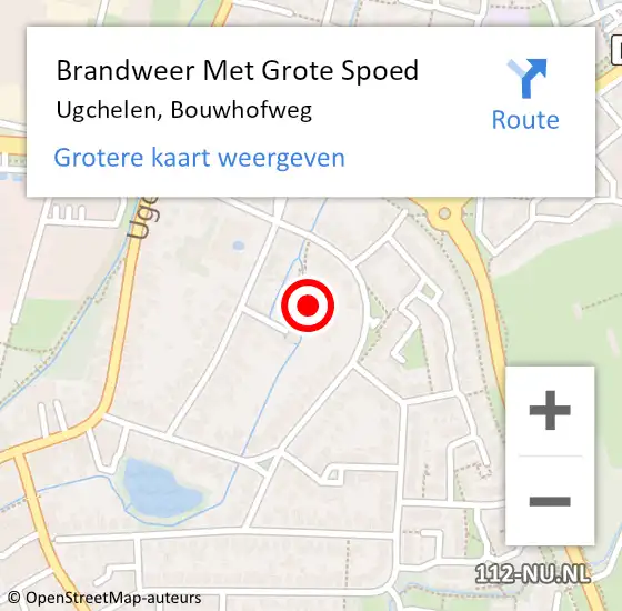 Locatie op kaart van de 112 melding: Brandweer Met Grote Spoed Naar Ugchelen, Bouwhofweg op 1 januari 2017 01:37