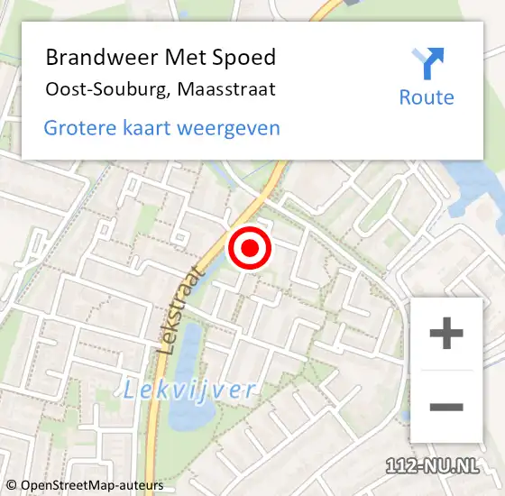 Locatie op kaart van de 112 melding: Brandweer Met Spoed Naar Oost-Souburg, Maasstraat op 1 januari 2017 01:40