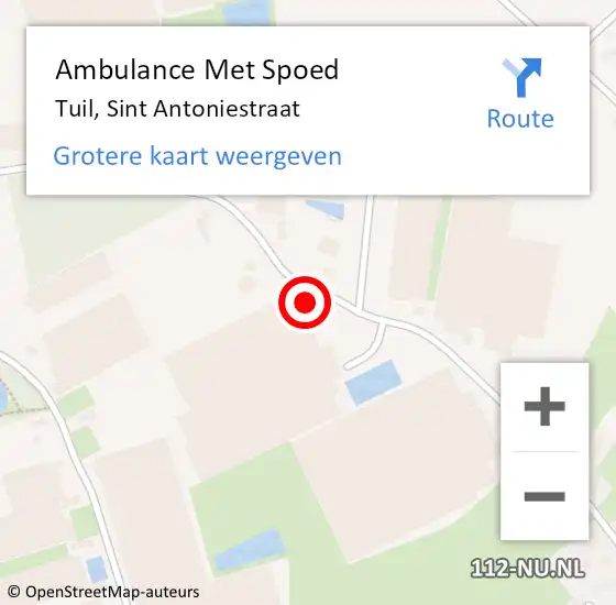 Locatie op kaart van de 112 melding: Ambulance Met Spoed Naar Tuil, Sint Antoniestraat op 1 januari 2017 01:41