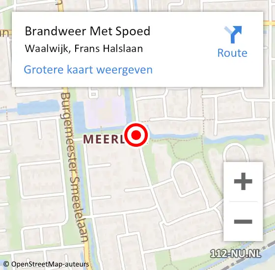 Locatie op kaart van de 112 melding: Brandweer Met Spoed Naar Waalwijk, Frans Halslaan op 1 januari 2017 01:44