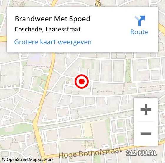 Locatie op kaart van de 112 melding: Brandweer Met Spoed Naar Enschede, Laaresstraat op 1 januari 2017 01:46