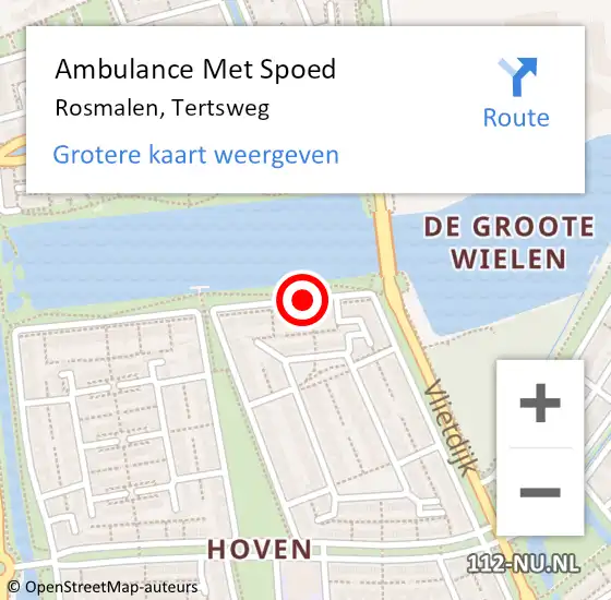 Locatie op kaart van de 112 melding: Ambulance Met Spoed Naar Rosmalen, Tertsweg op 1 januari 2017 01:51