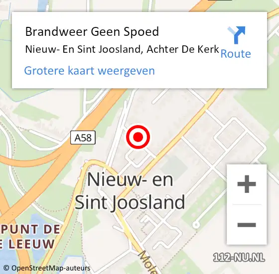 Locatie op kaart van de 112 melding: Brandweer Geen Spoed Naar Nieuw- En Sint Joosland, Achter De Kerk op 1 januari 2017 02:07