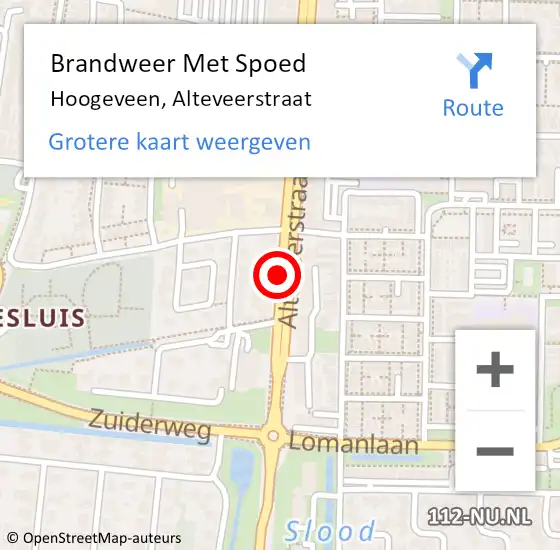 Locatie op kaart van de 112 melding: Brandweer Met Spoed Naar Hoogeveen, Alteveerstraat op 1 januari 2017 02:19