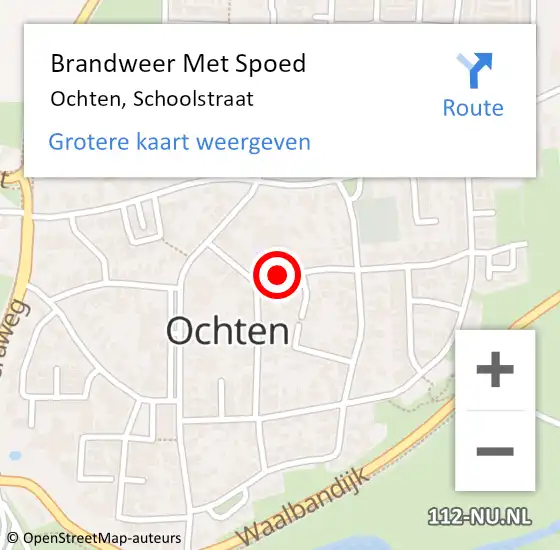 Locatie op kaart van de 112 melding: Brandweer Met Spoed Naar Ochten, Schoolstraat op 1 januari 2017 02:22