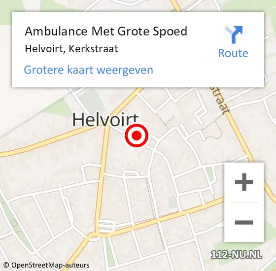Locatie op kaart van de 112 melding: Ambulance Met Grote Spoed Naar Helvoirt, Kerkstraat op 1 januari 2017 02:25