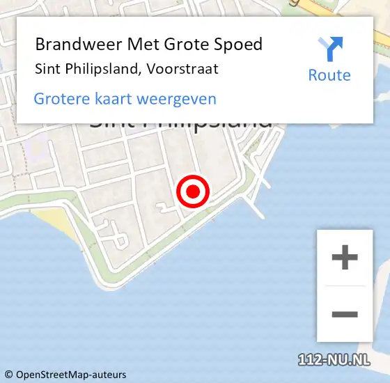 Locatie op kaart van de 112 melding: Brandweer Met Grote Spoed Naar Sint Philipsland, Voorstraat op 1 januari 2017 02:31