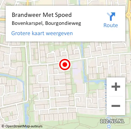 Locatie op kaart van de 112 melding: Brandweer Met Spoed Naar Bovenkarspel, Bourgondieweg op 1 januari 2017 02:33