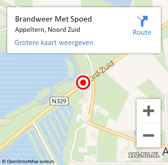 Locatie op kaart van de 112 melding: Brandweer Met Spoed Naar Appeltern, Noord Zuid op 1 januari 2017 02:52