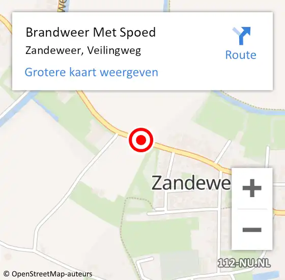 Locatie op kaart van de 112 melding: Brandweer Met Spoed Naar Zandeweer, Veilingweg op 1 januari 2017 02:54