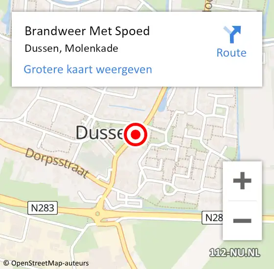 Locatie op kaart van de 112 melding: Brandweer Met Spoed Naar Dussen, Molenkade op 1 januari 2017 03:13