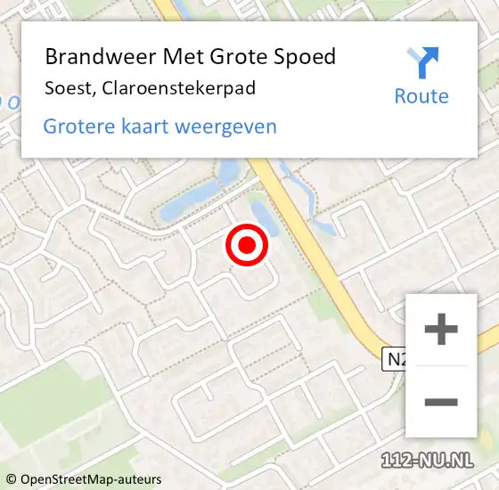 Locatie op kaart van de 112 melding: Brandweer Met Grote Spoed Naar Soest, Claroenstekerpad op 1 januari 2017 03:19