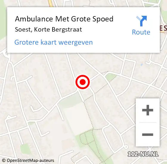 Locatie op kaart van de 112 melding: Ambulance Met Grote Spoed Naar Soest, Korte Bergstraat op 1 januari 2017 03:29